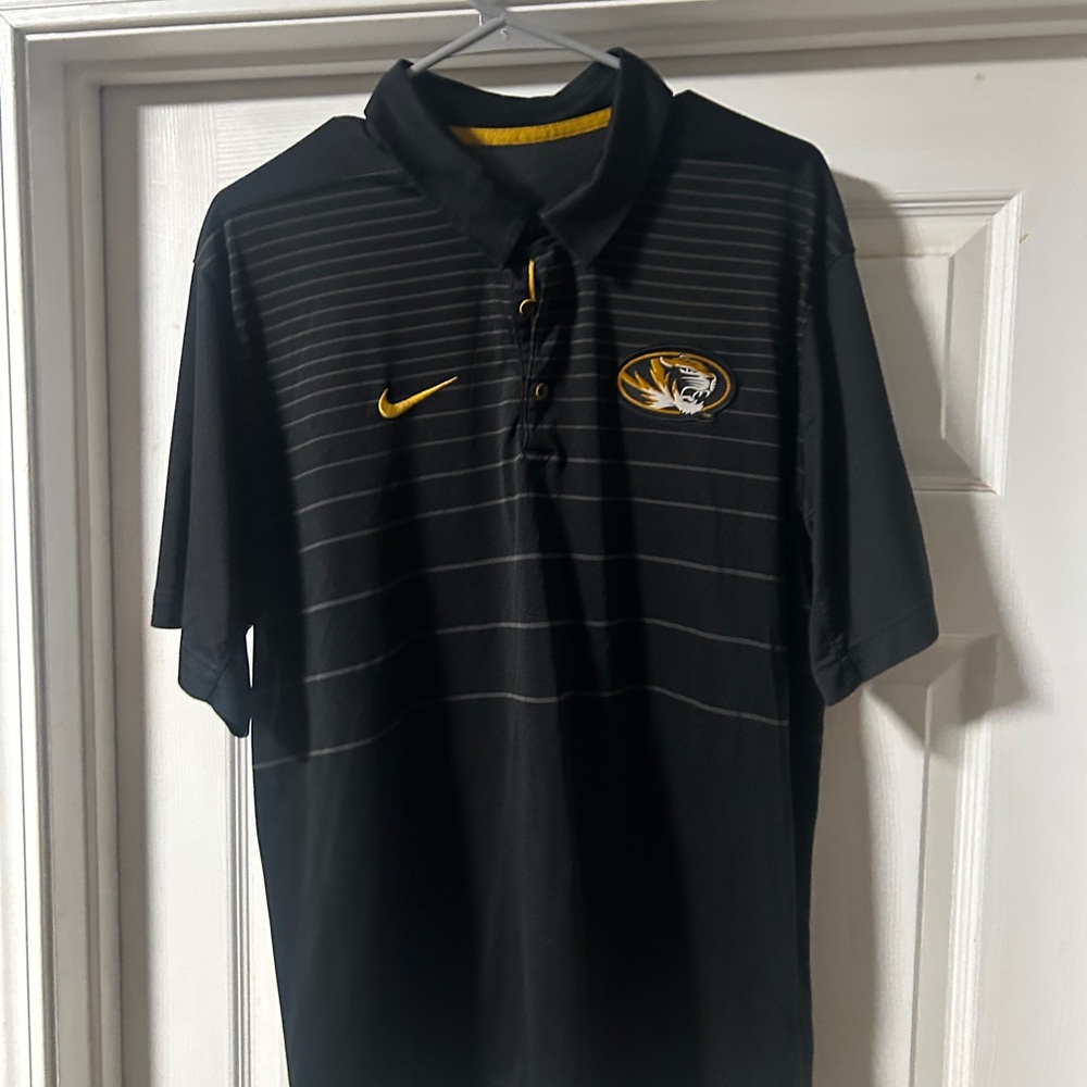 Nike Mizzou Men’s Black Polo with Gold Logo